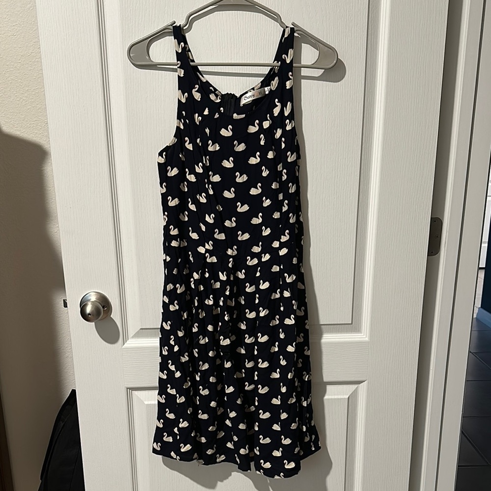 Swan Patterned Sleeveless Dress from ModCloth